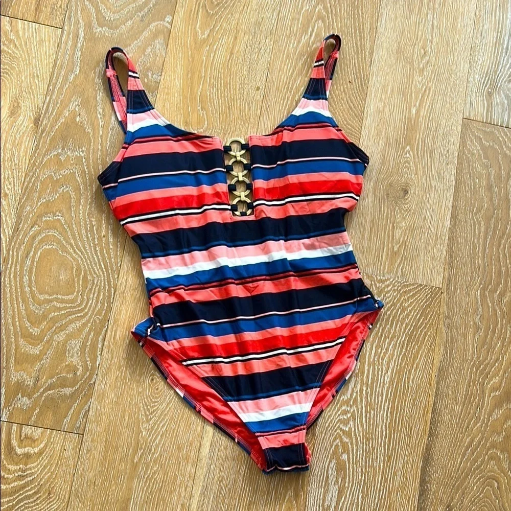 Michael Kors Chain Ring Persimmon One-piece Swimsuit